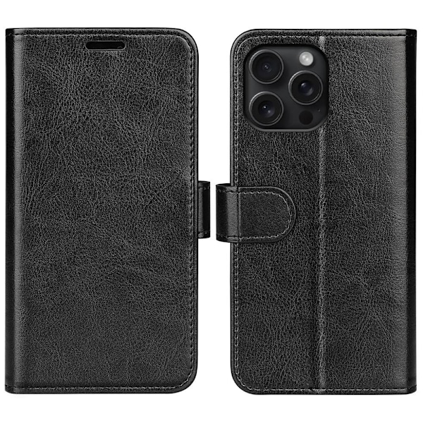 iPhone 16 Pro Max Fodral Läder Svart