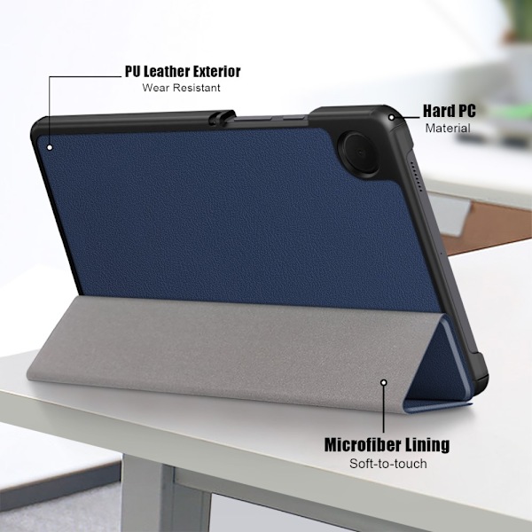 Samsung Galaxy Tab A9 Fodral Tri-Fold PU Läder Blå