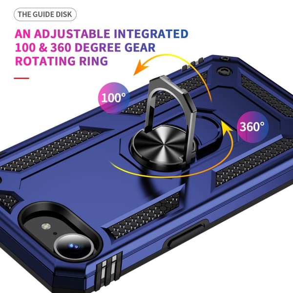 iPhone 17e / 16e Skal Shockproof Hybrid Ring Blå
