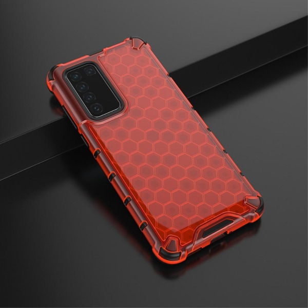 Huawei P40 - Armor Honeycomb Textur - Röd Red Röd