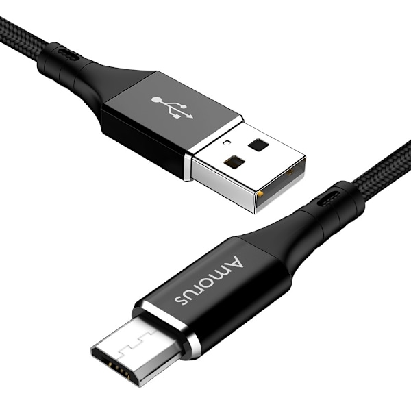 AMORUS MicroUSB 1 Meter - Svart Black Svart