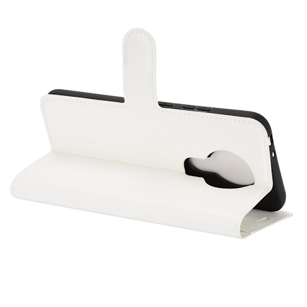 Nokia 3.4 - Litchi Läder Fodral - Vit White Vit