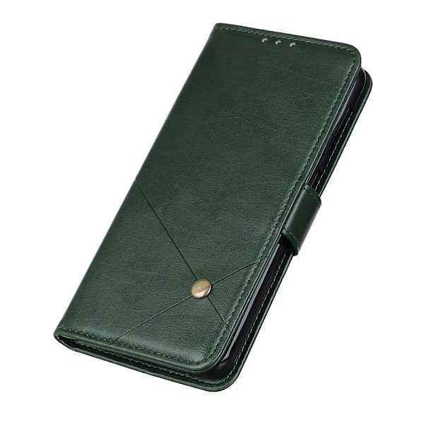 Samsung Galaxy A72 - Nit Dekor Läder Fodral - Grön Green Grön