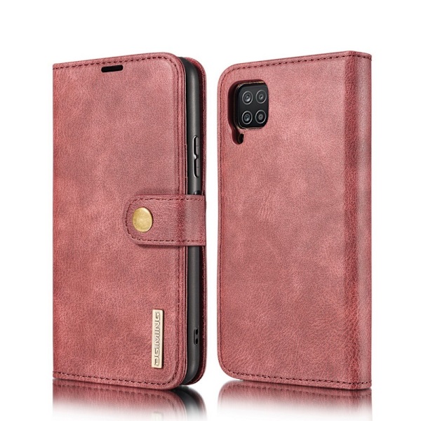 Samsung Galaxy A12 - DG.MING 2in1 Magnet Fodral - Röd Red Röd