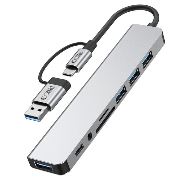 Tech-Protect 8in1 USB-C/USB-A  - USB-C/USB-A/SD/TF/AV3.5