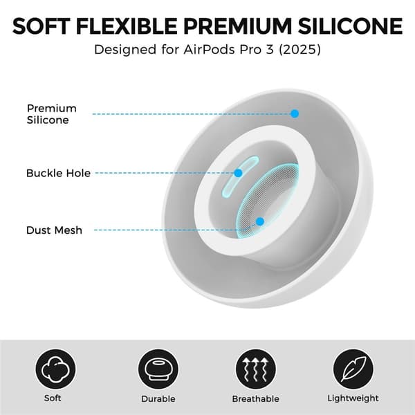 AHASTYLE 3-PACK AirPods Pro 3 Öronpluggar Silikon Vit
