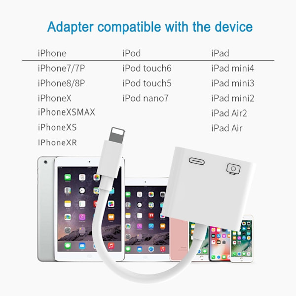 Lightning Till USB 3-kameraadapter Vit