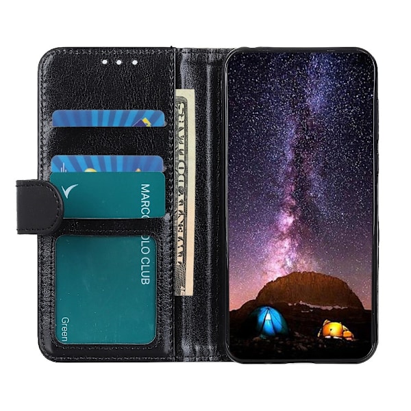 Samsung Galaxy S21 Plus - Retro Läder Fodral - Svart Black Svart