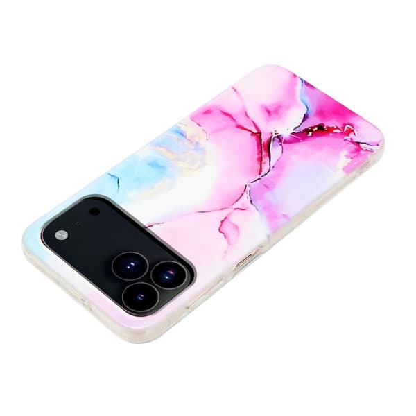 iPhone 17 Pro Skal TPU Marmor Rosa / Blå
