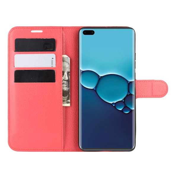 Huawei P40 - Litchi Plånboksfodral - Röd Red Röd