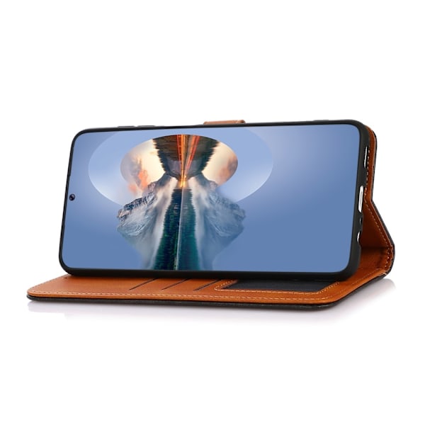 KHAZNEH Xiaomi Redmi 12C 4G Fodral Dual-Color Läder Svart