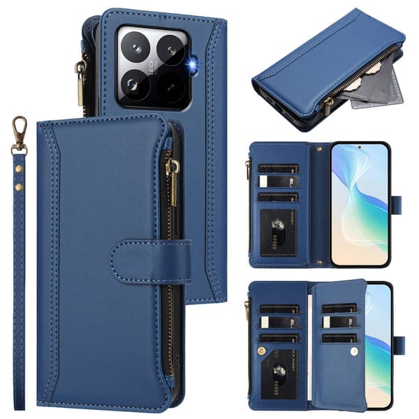 Xiaomi 15T Pro Fodral Multifunktionell Läder Blå