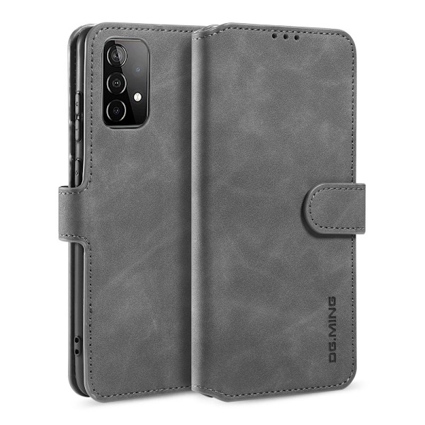 Samsung Galaxy A52 / A52s - DG.MING Retro Läder Fodral - Grå Grey Grå