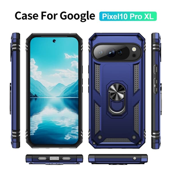 Google Pixel 10 Pro XL Skal Armor Ring Hybrid Blå