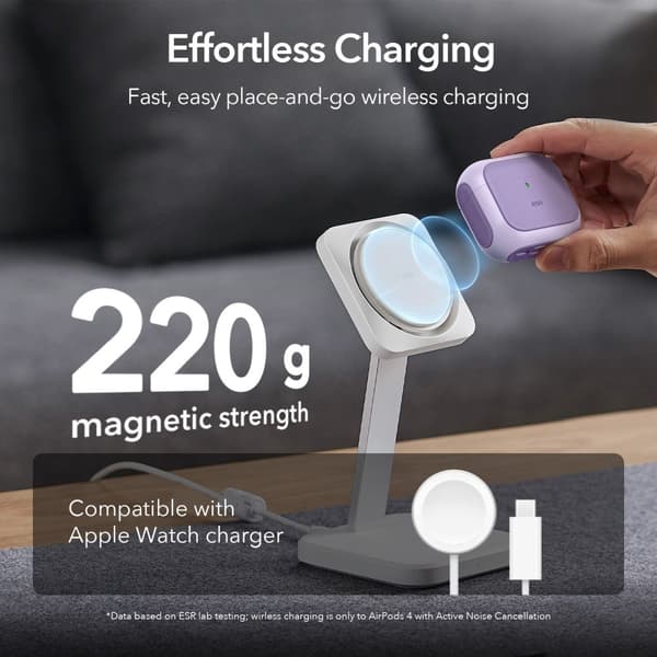ESR AirPods 4 Skal MagSafe Orbit HaloLock Lila