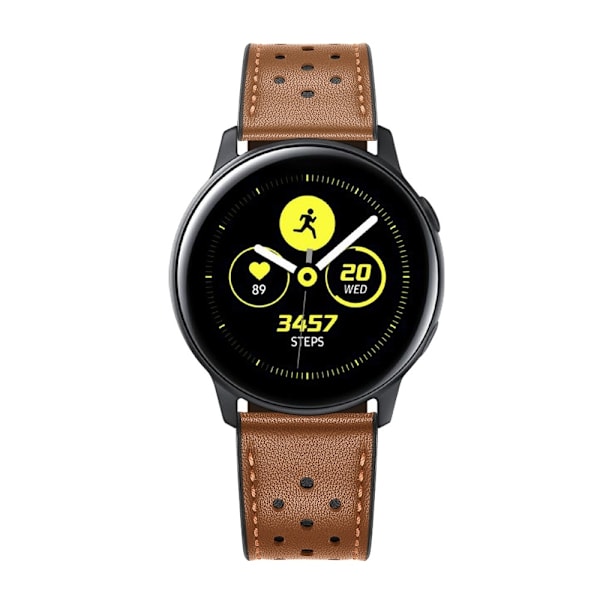 Äkta Läder Armband För Smartwatch - Brun (20 mm) Brown Brun (20 mm)