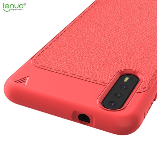 Huawei P20 - LENUO Litchi Skal - Röd Red Röd