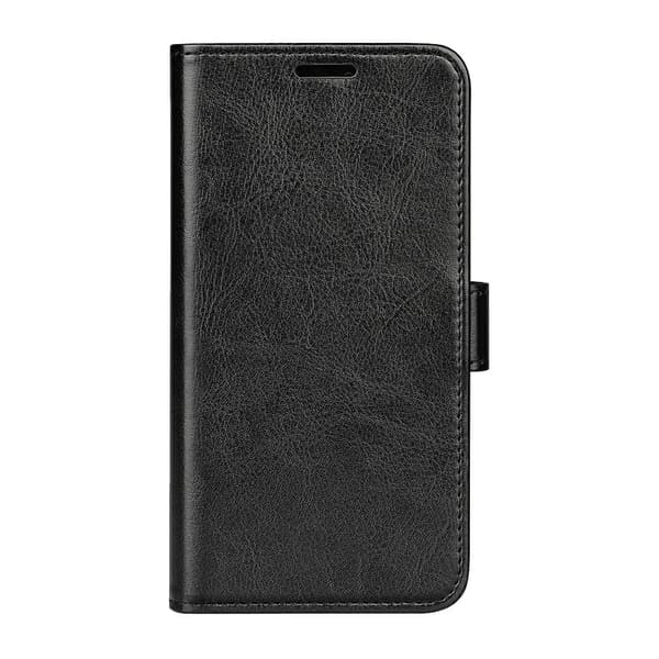 iPhone 17e / 16e Fodral Crazy Horse Läder Svart