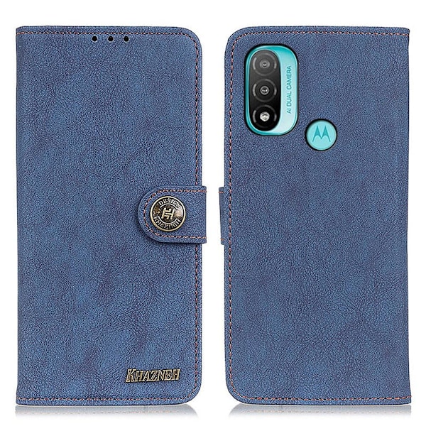 KHAZNEH Motorola Moto E20 / E40 Fodral Split Läder Blå