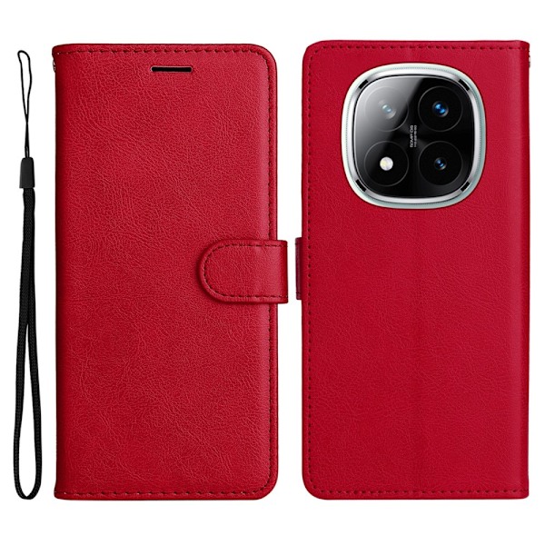 Xiaomi Redmi Note 14 Pro/Pro Plus 5G Fodral Solid Läder Röd