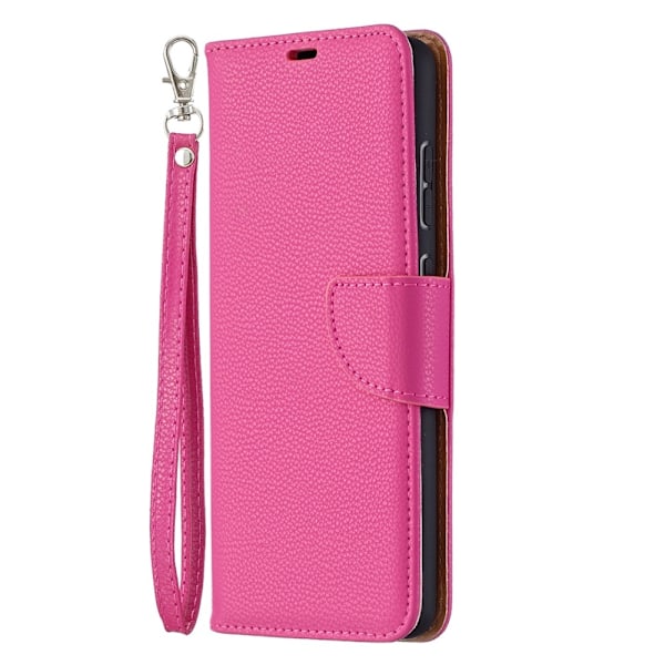 Samsung Galaxy A72 - Litchi Textur Läder Fodral - Rosa Pink Rosa