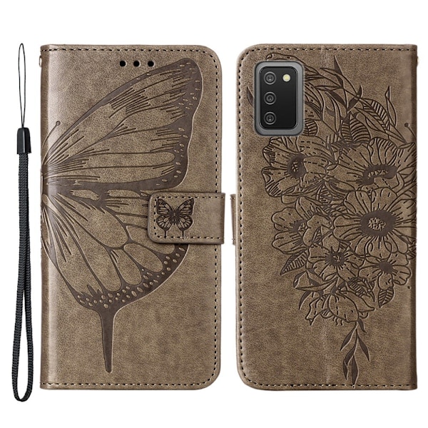 Samsung Galaxy A03s Fodral Tryckt Butterfly Grå