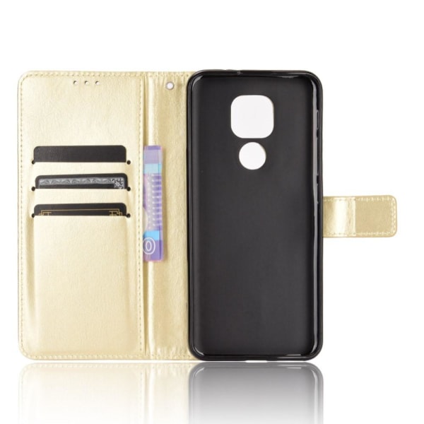 Motorola Moto G9 Play / E7 Plus - Crazy Horse Fodral - Guld Gold Guld
