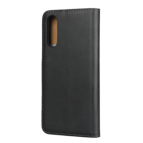 Sony Xperia 10 II - Äkta Läder Plånboksfodral - Svart Black Svart