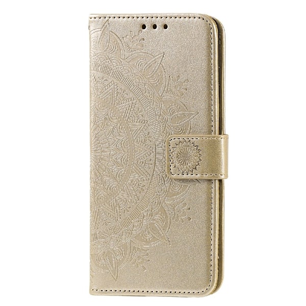 Samsung Galaxy A03s Fodral Mandala Läder Guld