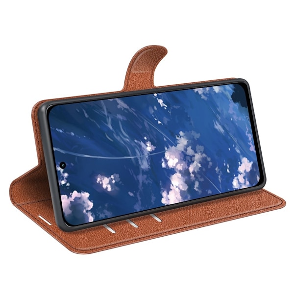 Motorola Moto G32 Fodral Litchi Läder Brun