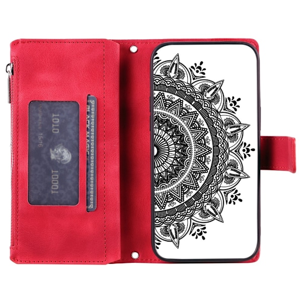 Xiaomi Redmi Note 14 5G Fodral Mandala Läder Röd
