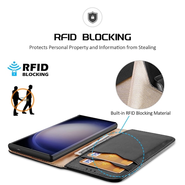 DUX DUCIS Galaxy S24 Ultra Fodral HIVO Äkta Läder Svart