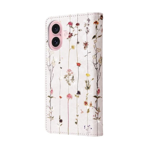 iPhone 17 Fodral RFID Läder Små Blommor