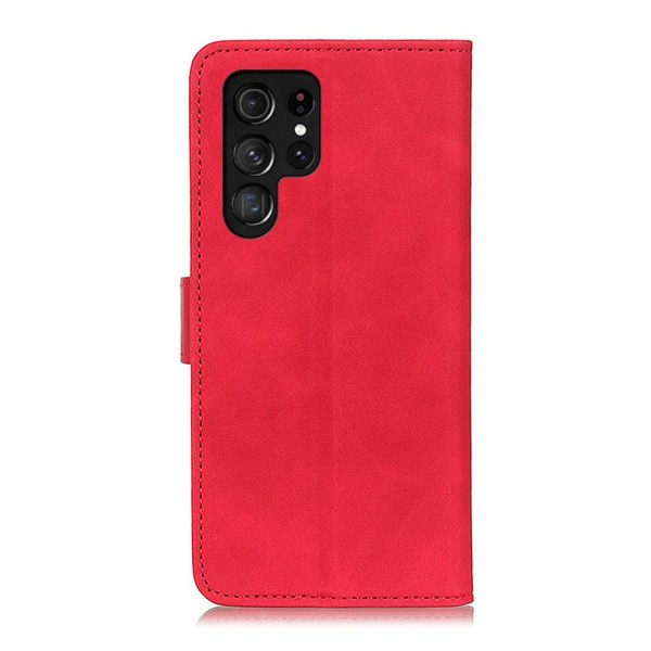 KHAZNEH Samsung Galaxy S22 Ultra Fodral Retro Läder Röd