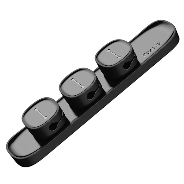 BASEUS Magnetisk Självhäftande Kabelhållare för 3 Kablar Svart
