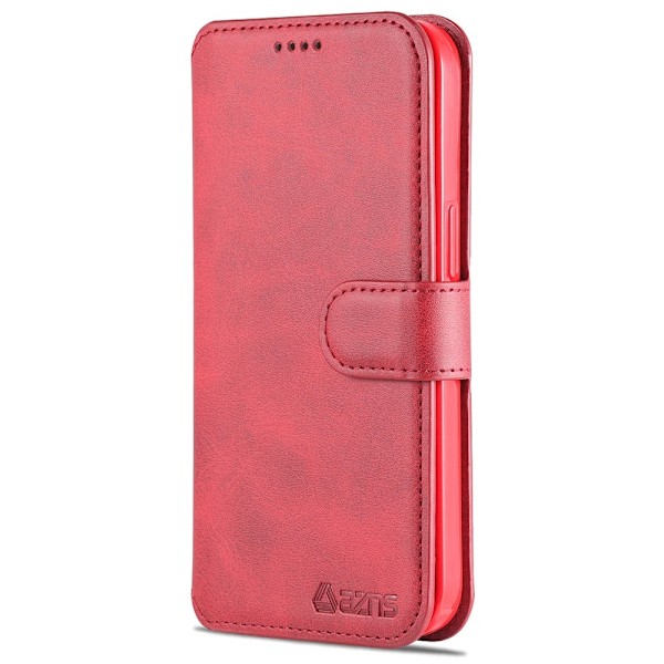 iPhone 13 Pro Max - AZNS Slim Läder Fodral - Röd