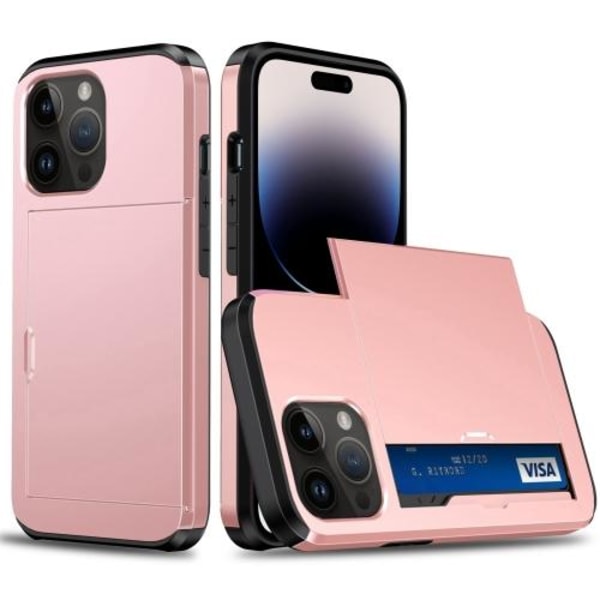 iPhone 14 Pro Max Skal Med Kortfack Roséguld