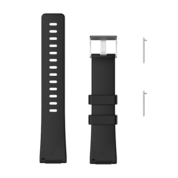 Silikon Armband Fitbit Versa/Versa 2 - Svart Black Svart