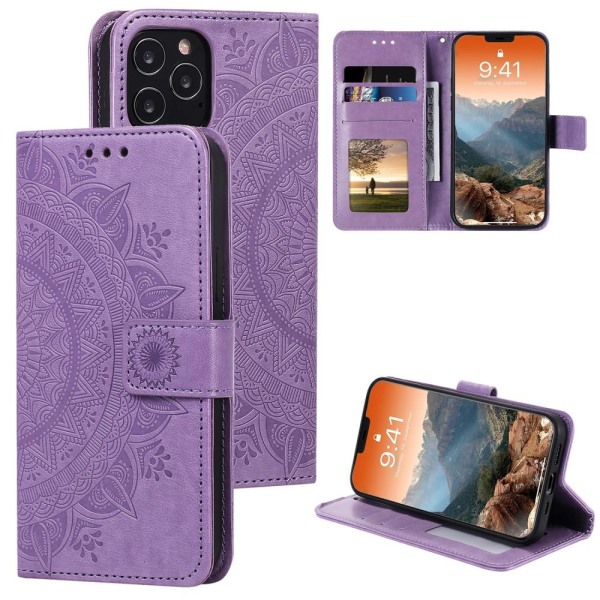 iPhone 12 / 12 Pro - Mandala Fodral - Lila Purple Lila