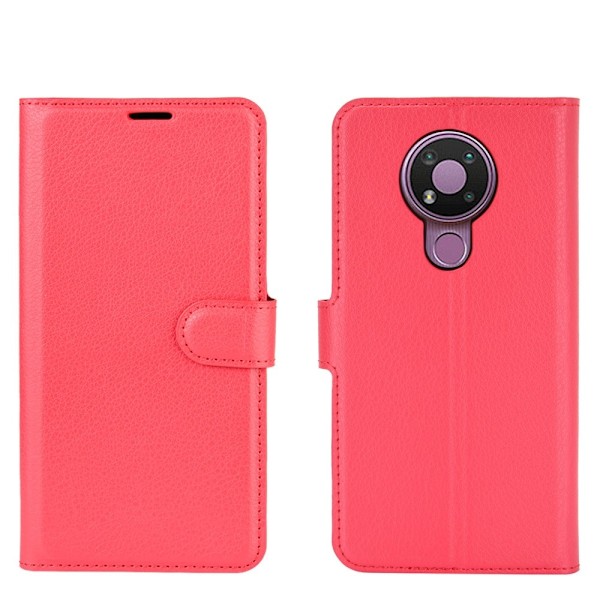 Nokia 3.4 - Litchi Läder Fodral - Röd Red Röd