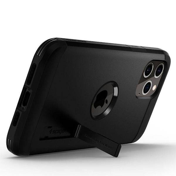 iPhone 12 / 12 Pro - Spigen Tough Armor Skal - Svart Black Svart