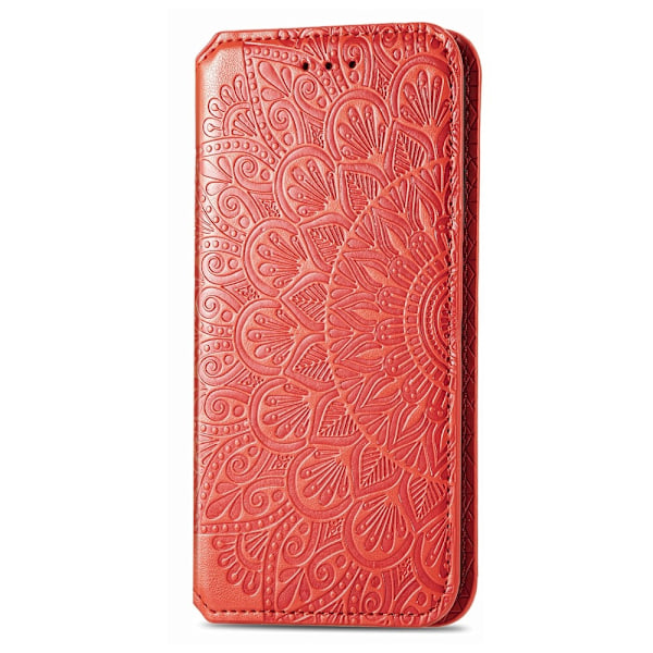 OnePlus Nord 2 5G - Mandala Tryckt Läder Fodral - Röd