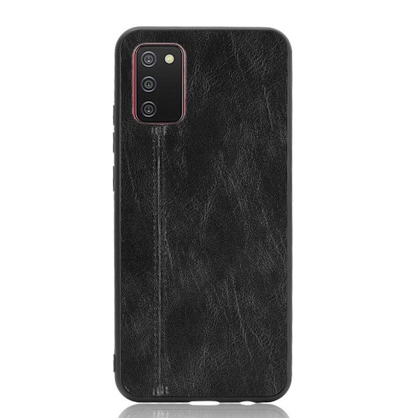 Samsung Galaxy A02s - Läderbelagt Hybrid Skal - Svart Black Svart