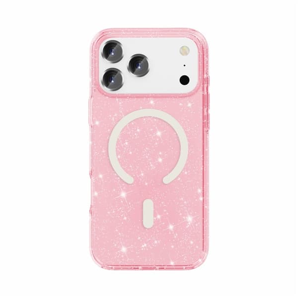 iPhone 17 Pro Max/18 Pro Max Skal MagSafe Glitter Rosa
