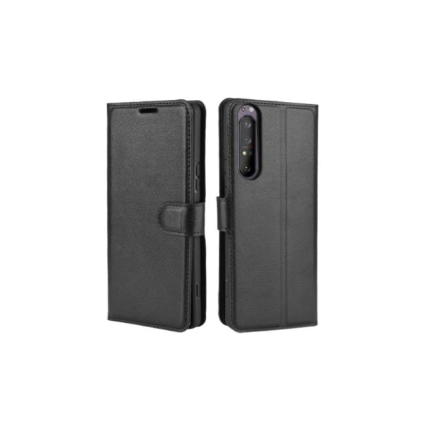Sony Xperia 1 II - Litchi Plånboksfodral - Svart Black Svart