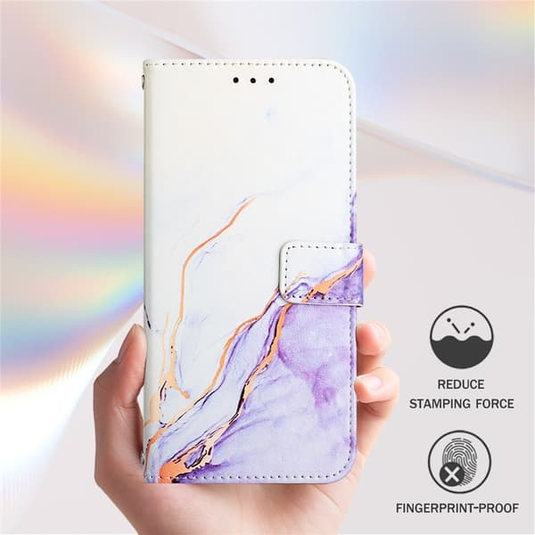 Google Pixel 10/10 Pro / 9/9 Pro Fodral Marmor Vit / Lila