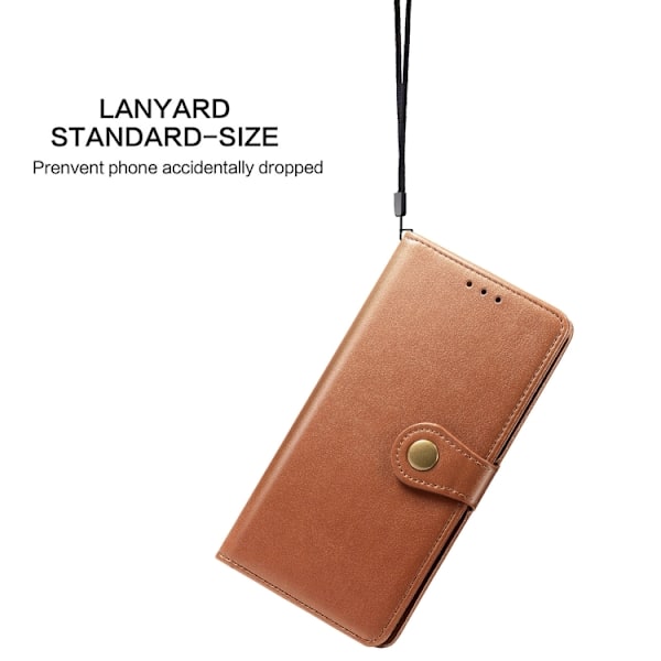 iPhone XS Max Fodral Solid Läder Magnetisk Mässing Brun