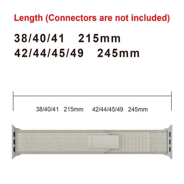 Apple Watch 38/40/41/42 mm Armband Nylon Trail Loop Ljus Grå
