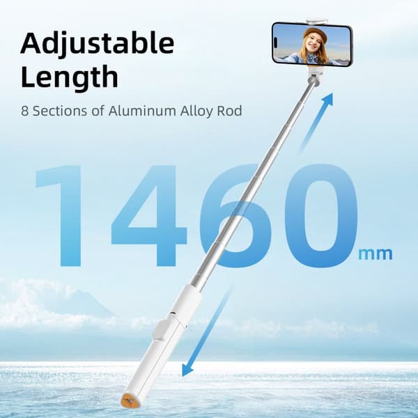 Tech-Protect 146 cm Bluetooth Selfiestick Tripod Vit