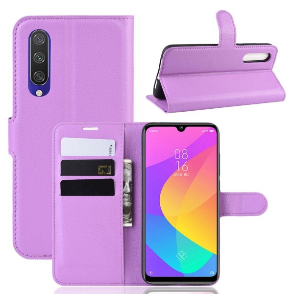 Xiaomi Mi A3 - Litchi Plånboksfodral - Lila Purple Lila